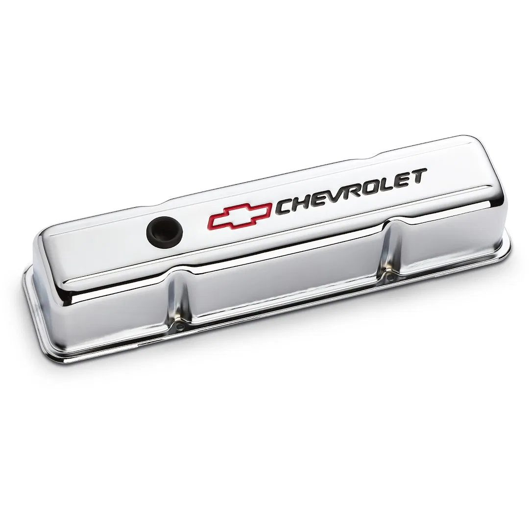 141-905 – PROFORM Valve Cover, Small Block Chevy Tall Valve Covers With Oil Fill Hole With Baffle Chevrolet Emblems C...